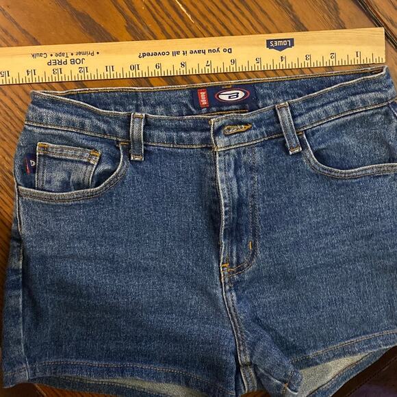 Vintage BONGO Zip Up Marilyn Jean Shorts Dark Stone Wash Size 7 Y2K 90s Denim - Picture 8 of 14